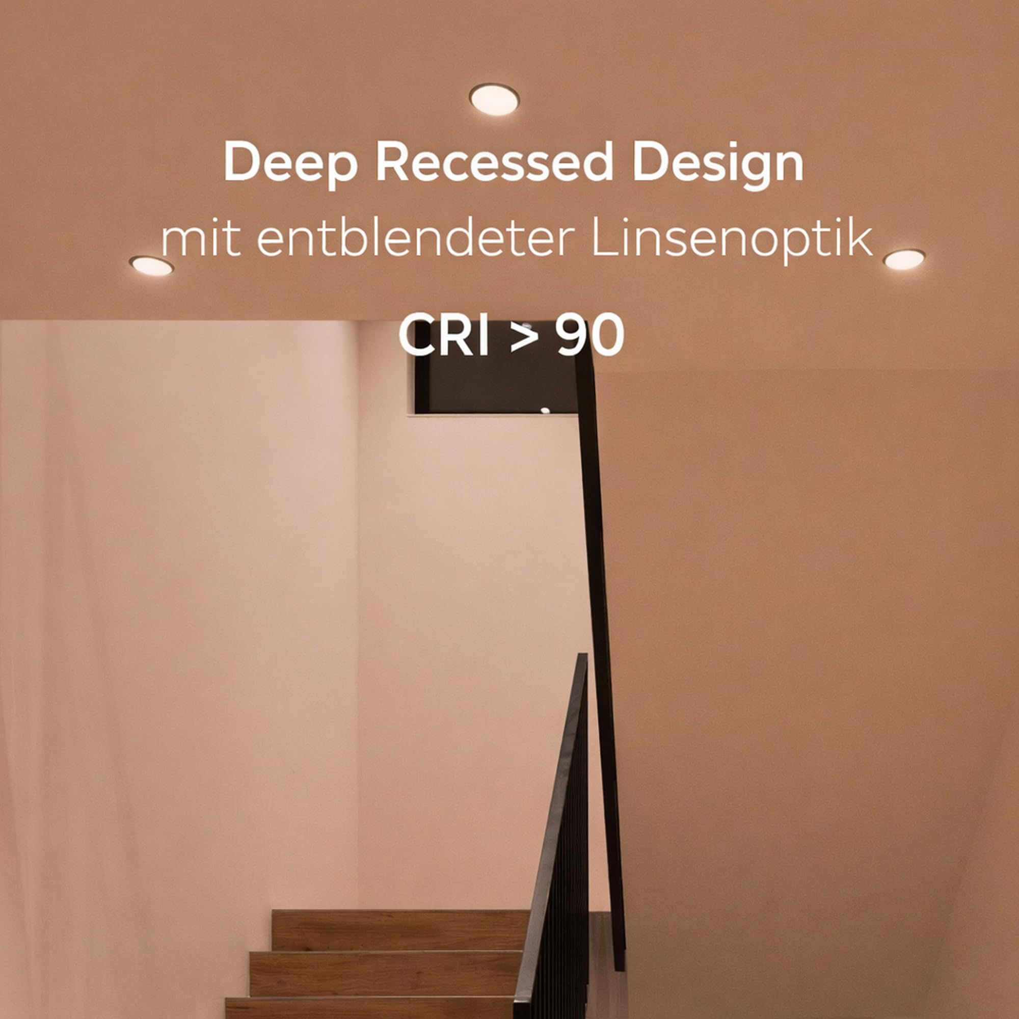 EDGE Premium LED Einbaustrahler Tunable White, Smart DALI 2 DT8 Profi Einbauspot Schwarz HCL Human Centric Lighting, 12W, 2700-6500K, hochwertiges Design, dimmbar, Warmweiß bis Tageslicht