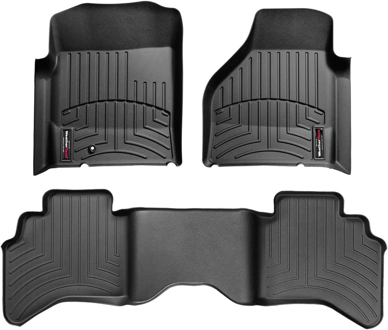 WeatherTech Custom Fit FloorLiners for Dodge Ram Truck 1500, Ram Truck 2500/3500-1st and 2nd Row (44004-1-2), Black