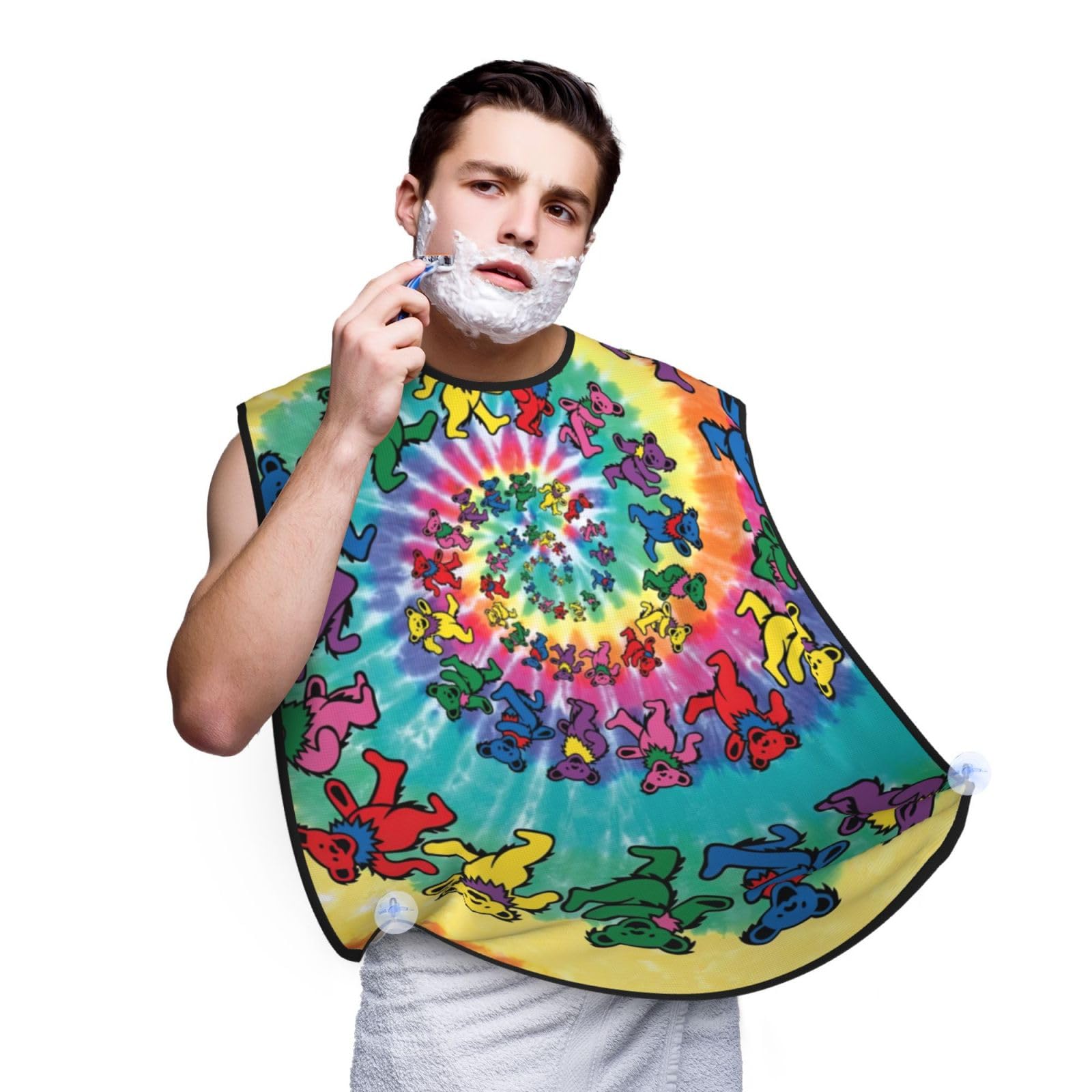 YQxwJL Dancing Thanksgiving Bear Print Beard Bib Apron, Shaving Apron For Dad, Men'S Hair Catcher For Shaving Best Gifts For Dad