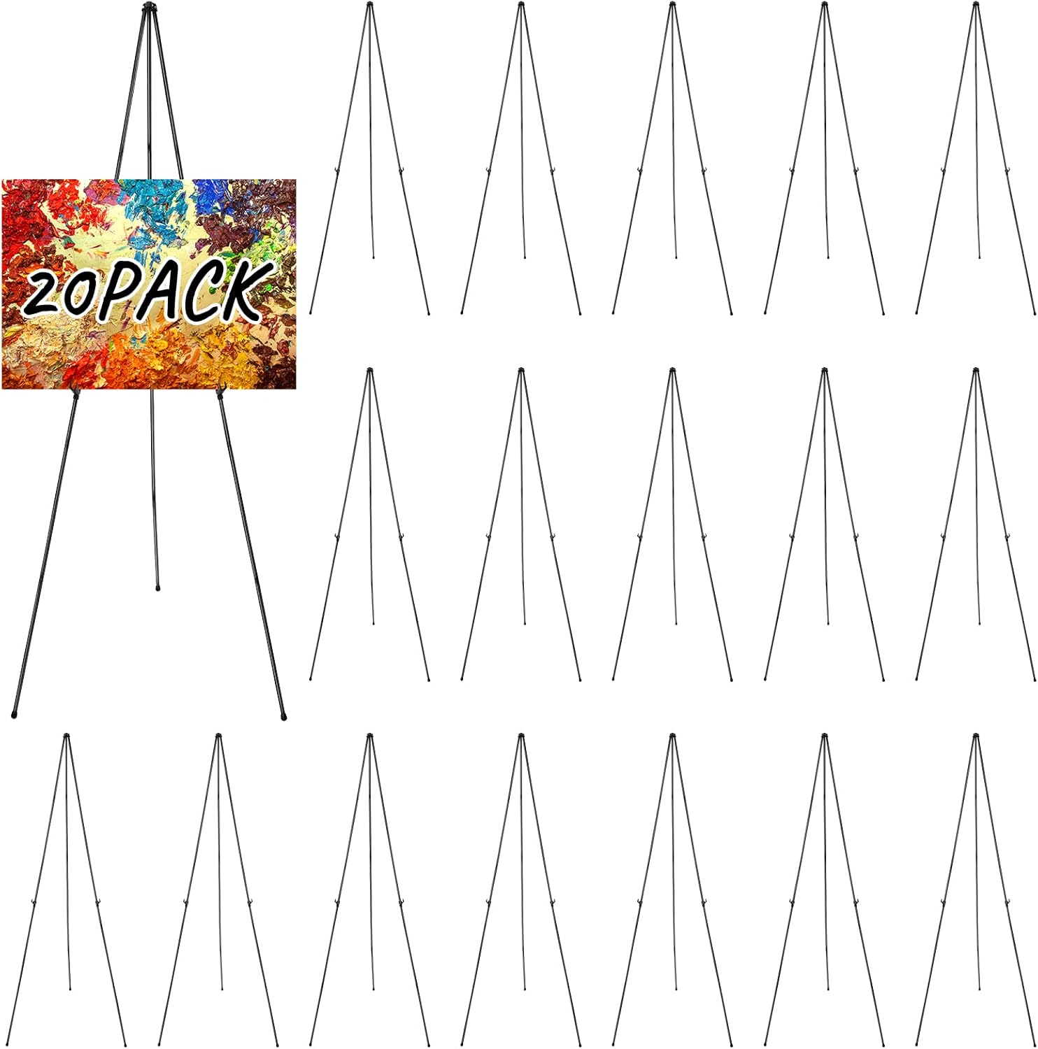 Honoson 63" Easel Stand Adjustable Easels Folding Easels Metal Stand Tripod Easels