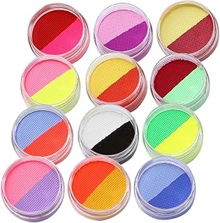 jojofuny Colores Pintura Facial y Corporal Mate Maquillaje Pigmento Suave y Lavable Con Pincel Para Adultos Para Fiestas y Aficionados Al Fútbol