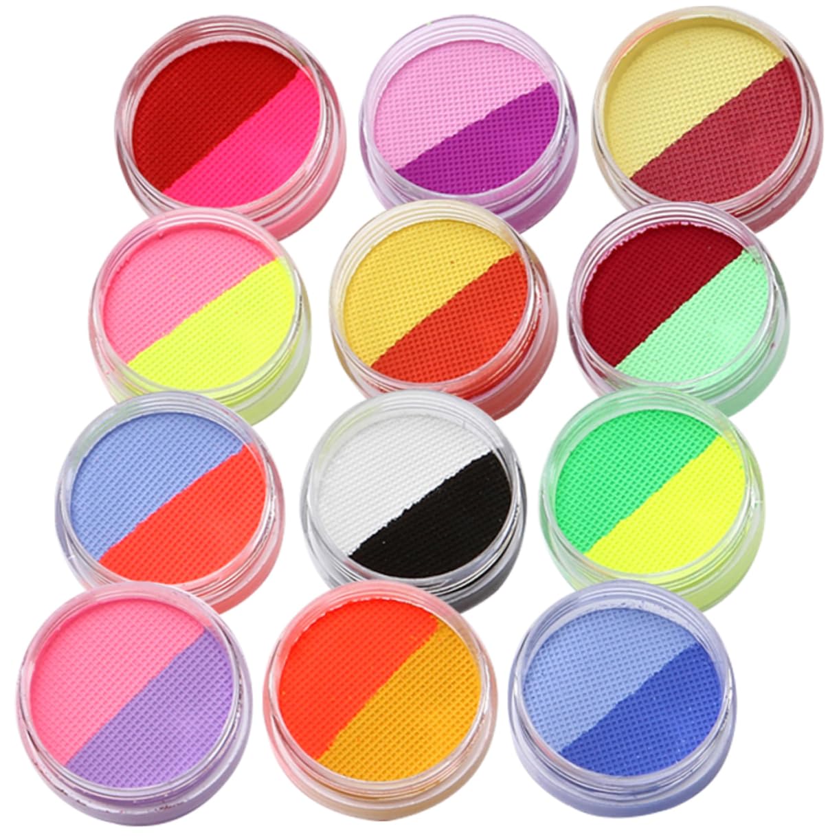 HOMSFOU 1 Set Color Matte Dual Tone Washable Face Paint for Adults Easy to Apply Body Paints for Festivals Cosplay and Theme Parties with High Color Saturation