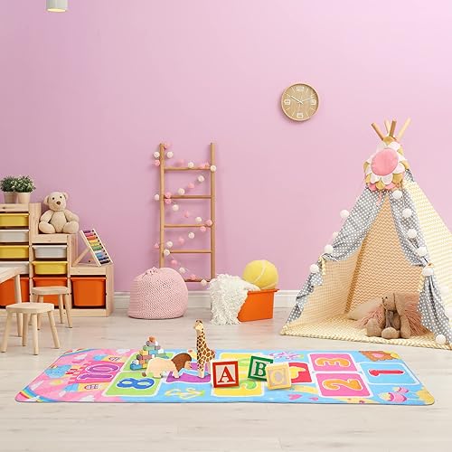 Miniatura 9 de IMIKEYA 1 tapete de juego educativo para niños, tapete de juego para el suelo, sala de juegos, decoración para niños, alfombra para actividades de