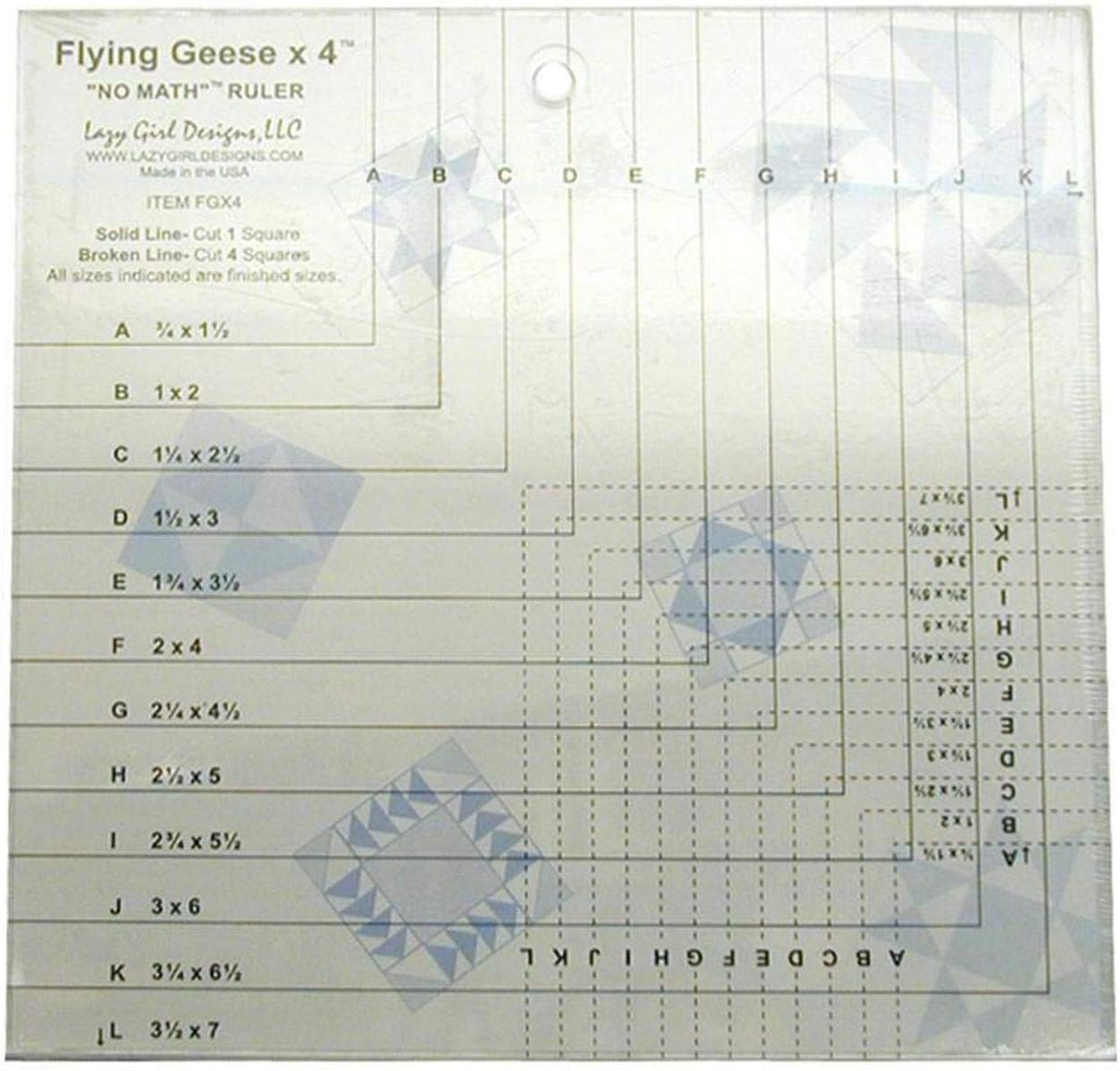 Lazy Girl Flying Geese X 4 No Math Ruler