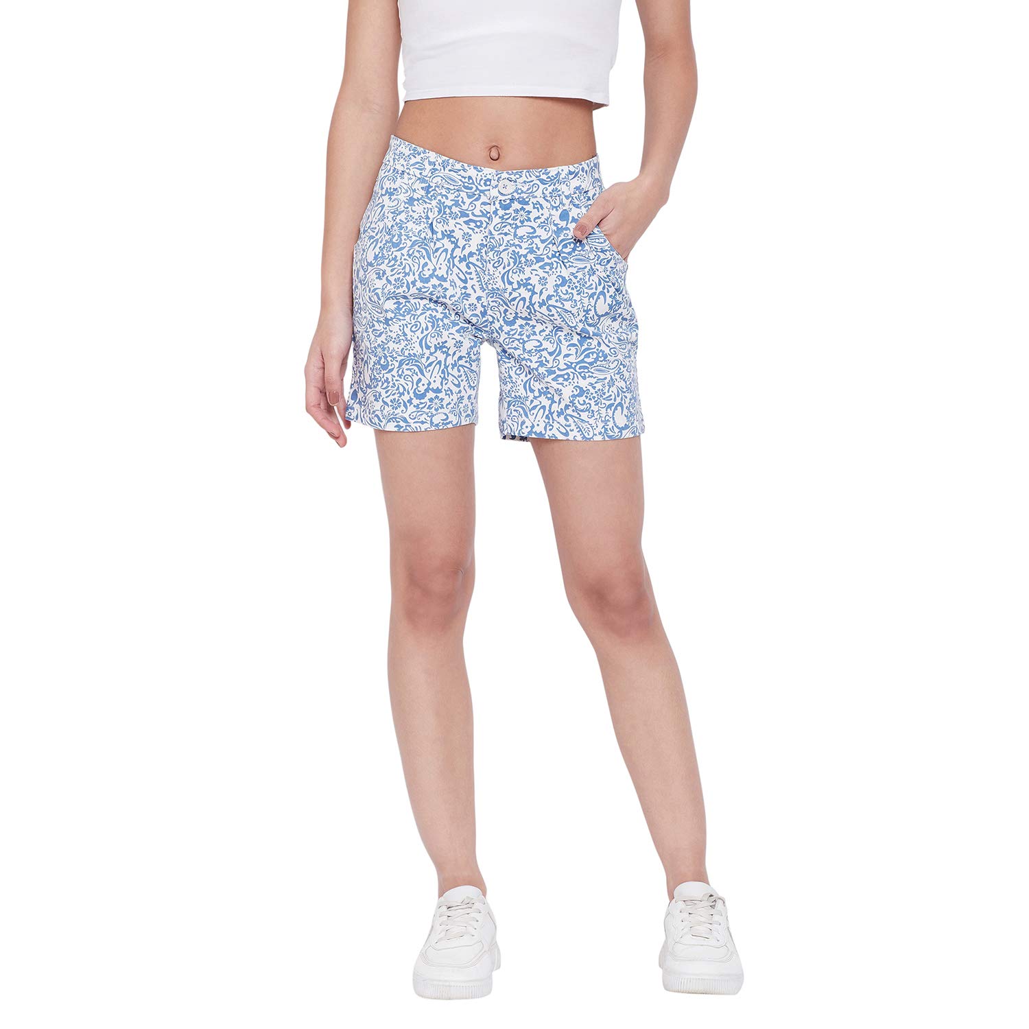 crimsoune club Women's Blue Printed Shorts-picture-10