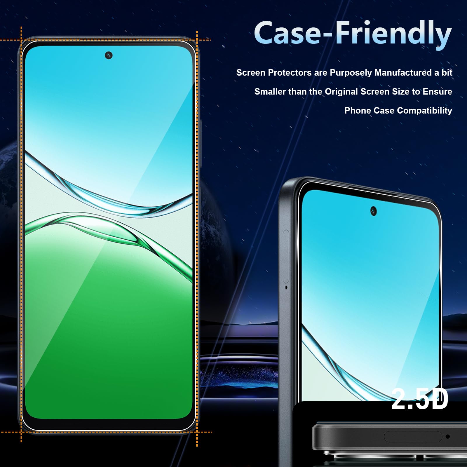 REY Vetro Temperato Antispia Per Oppo A5 4G/5G 2025 E A5X – Privacy Screen, Durezza 9H+, Rivestimento Oleofobico, Applicazione Facile (2 Pezzi) - 5