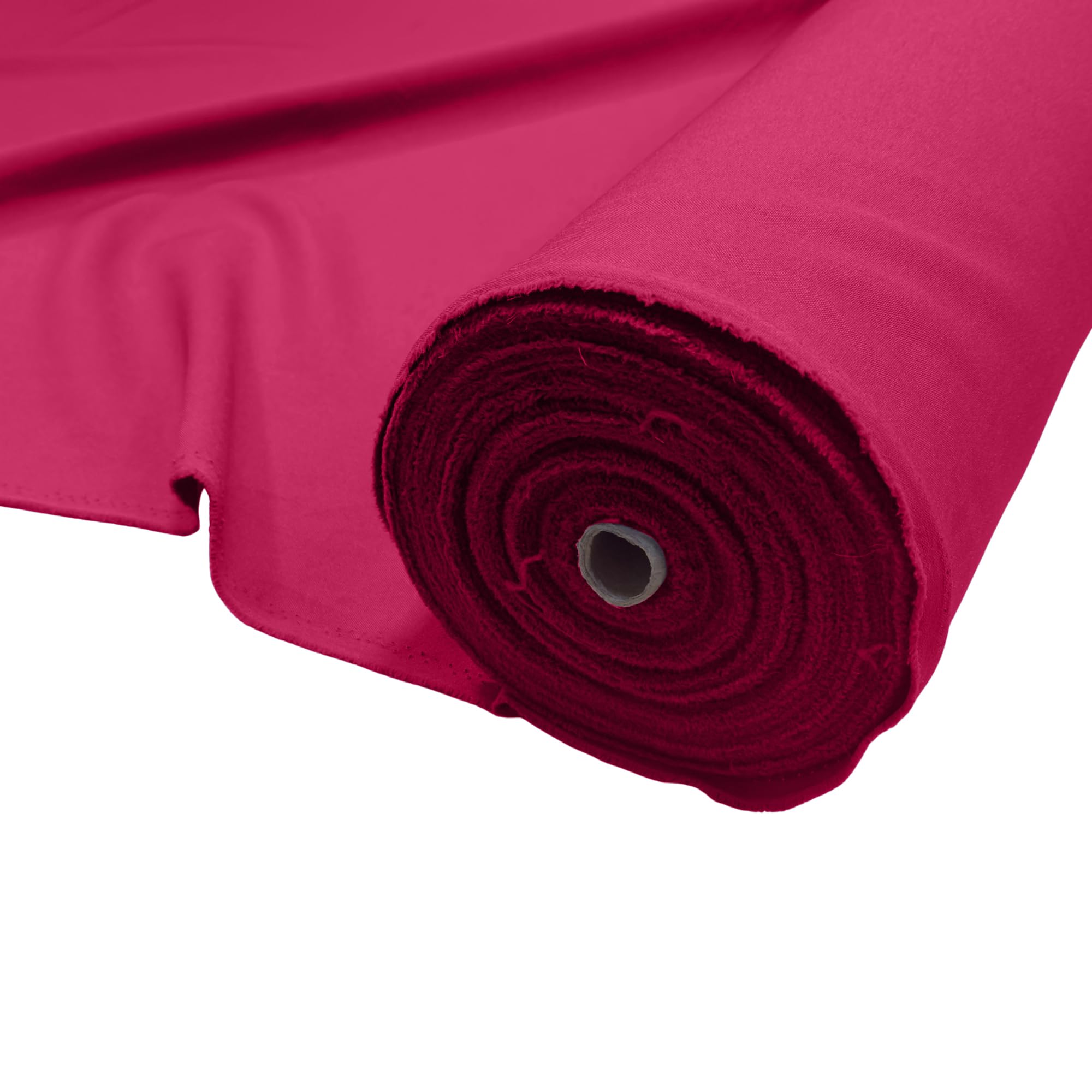 Fuschia Plain Bi-Stretch Polyester Fabric 170 GSM Weight 150cm Wide – Dressmaking Material for Trousers, Suits & Workwear – Panama Weave Sewing Fabric – 5 Metre (500cm x 150cm)