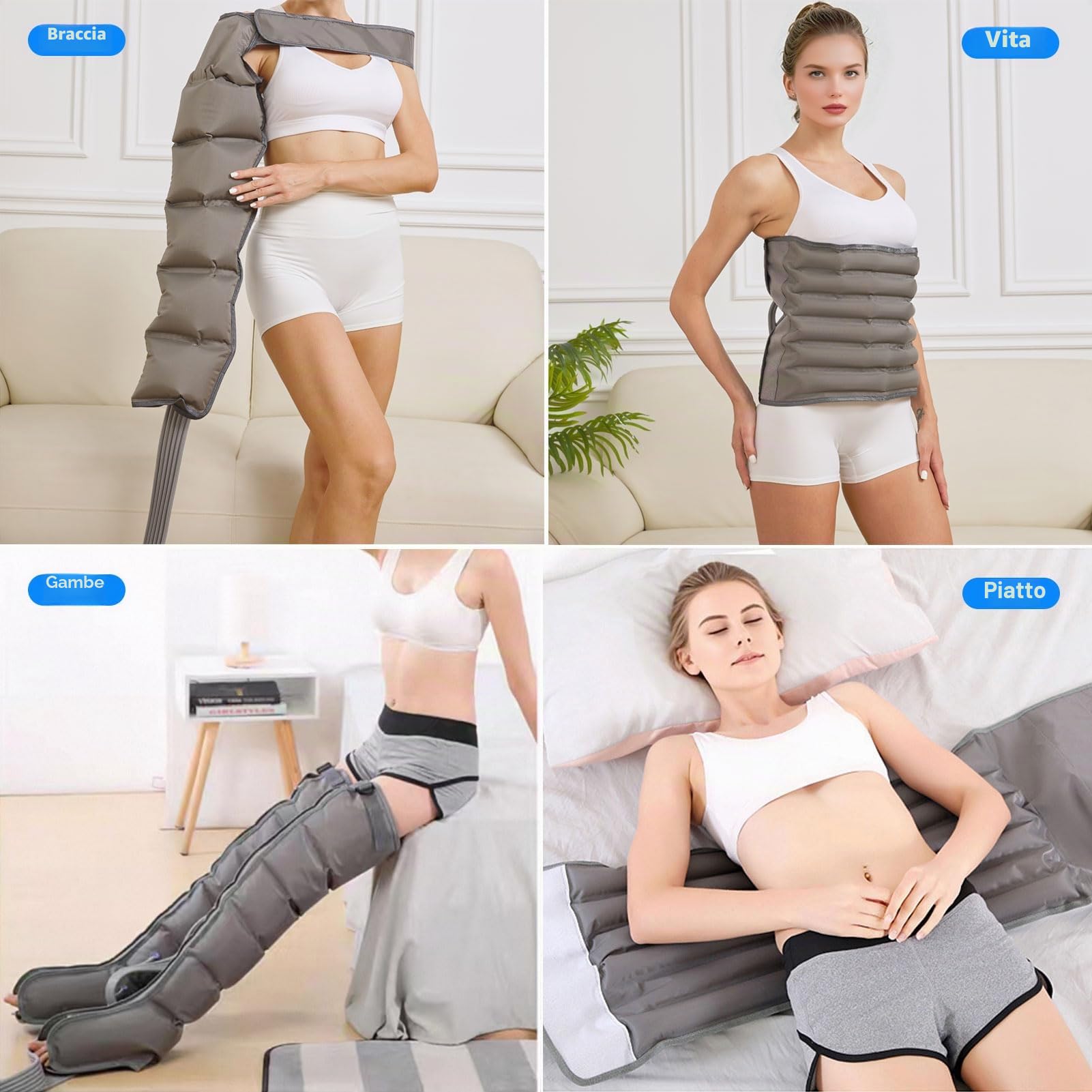 Massaggiatore Gambe Linfodrenante, Pressoterapia Linfodrenaggio Cellulite, Macchina per Pressoterapia a Casa, Pressoterapia Gambe e Pancia, Linfodrenaggio Gambe, Massaggio Gambe