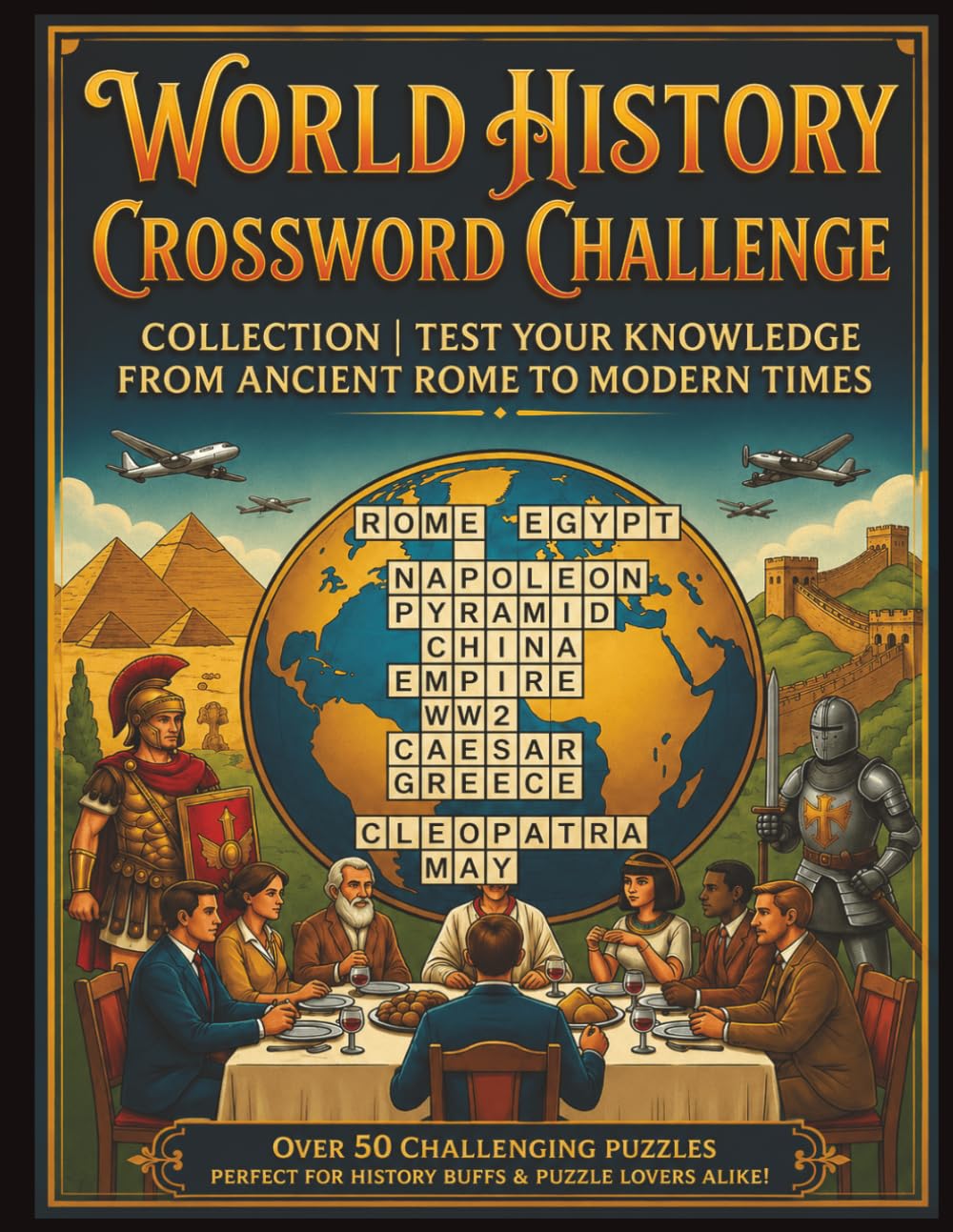 World History Crossword Challenge Collection: 60 Brain-Boosting Crossword Puzzles for Adults and Teens: From Ancient Civilizations to Modern History