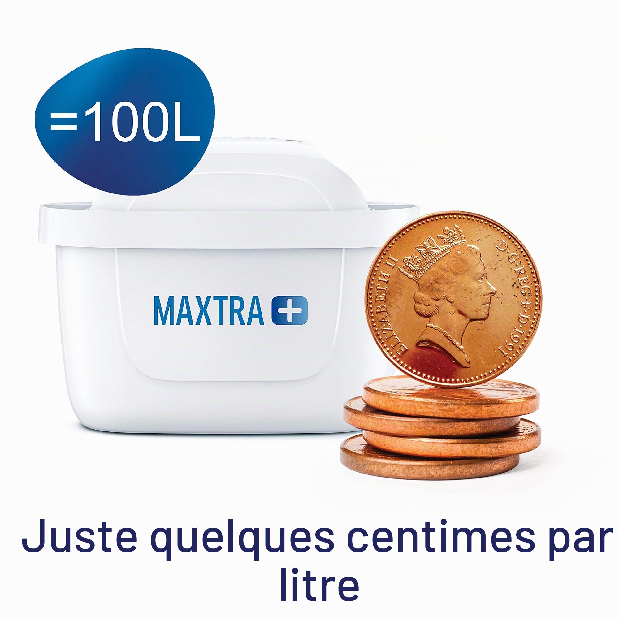 BRITA Maxtra 1042931 Lot de 15 cartouches filtrantes de rechange compatibles avec toutes les carafes Brita, réduisent le chlore, le calcaire et les impuretés pour un goût exceptionnel