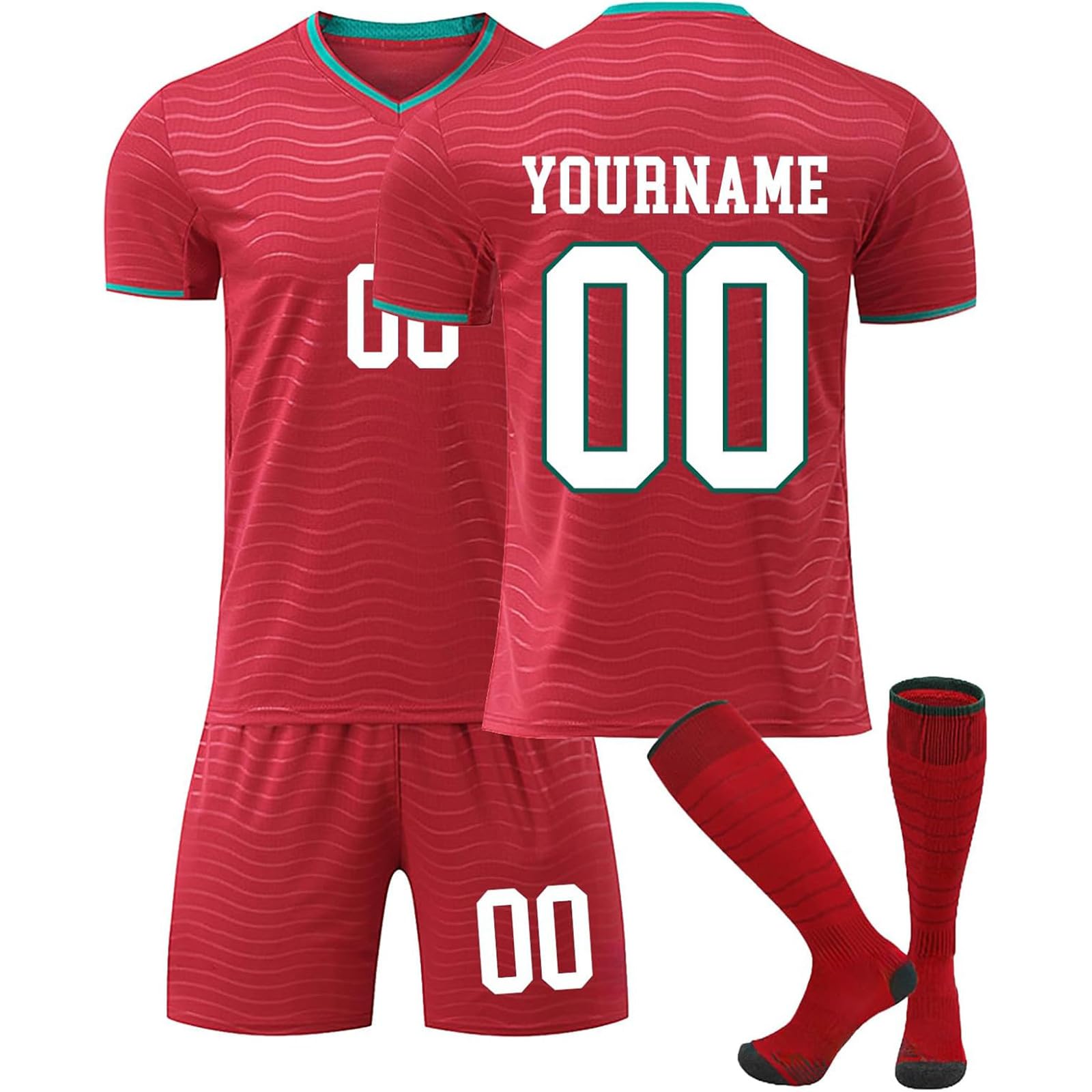 2026 Personalizada Equipacion Futbol Camiseta Fútbol Niño/Adulto con Nombre/Número, Set Completo 3 Piezas Camisetas y Shorts y Calcetines para Entrenamientos, Eventos de Equipo, Regalo de Aficionados — view 7