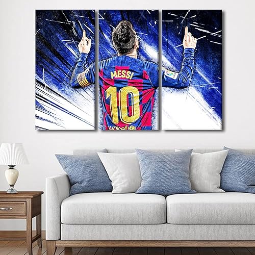 Miniatura 152 de TISHIRON 3 paneles CR7 Cristiano Ronaldo - Póster en lienzo para decoración de pared, pelota deportiva, casa moderna, para club, arena, sala