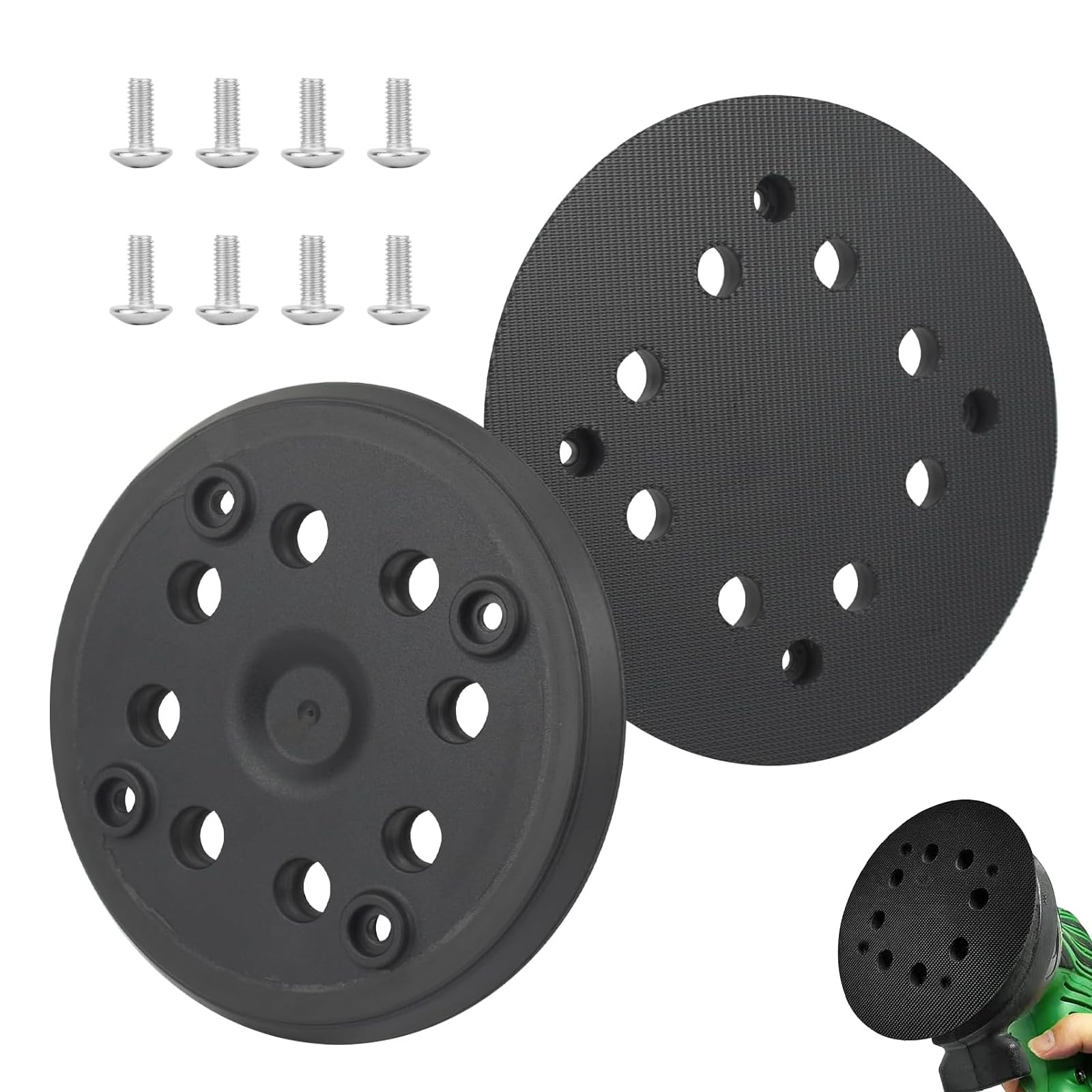 2 Pezzi Platorello per Bosch Pex 270 A/AE, 125 MM Platorello Levigatrice Elettriche Disco, con Viti