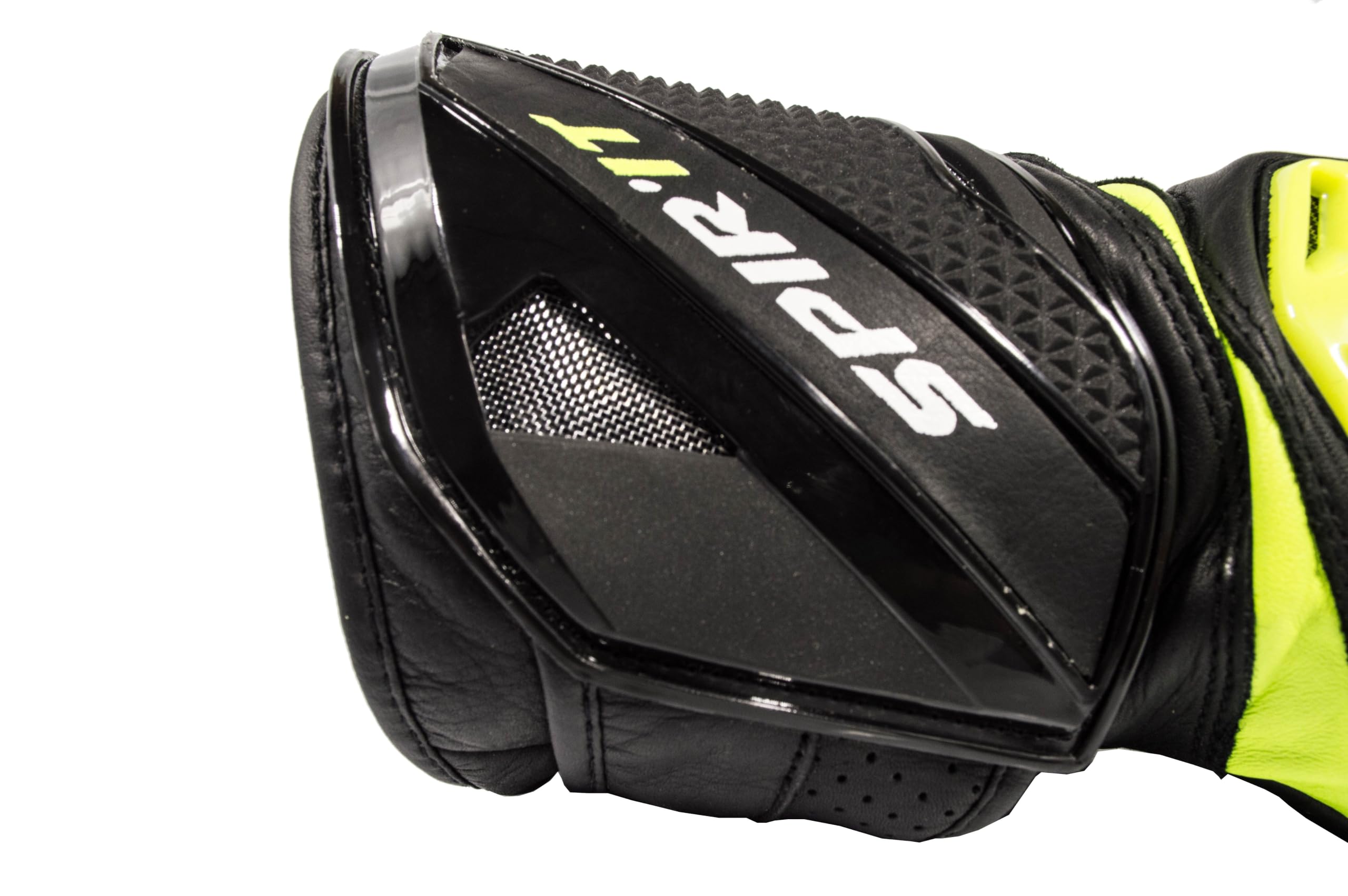 Guanti da moto in pelle Racing Spirit nero giallo taglia L
