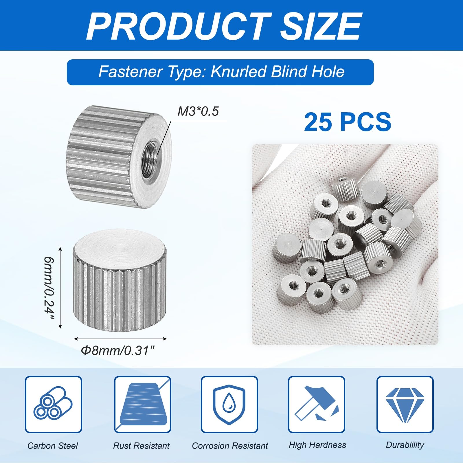 PATIKIL M3 Knurled Thumb Nuts - Image 2