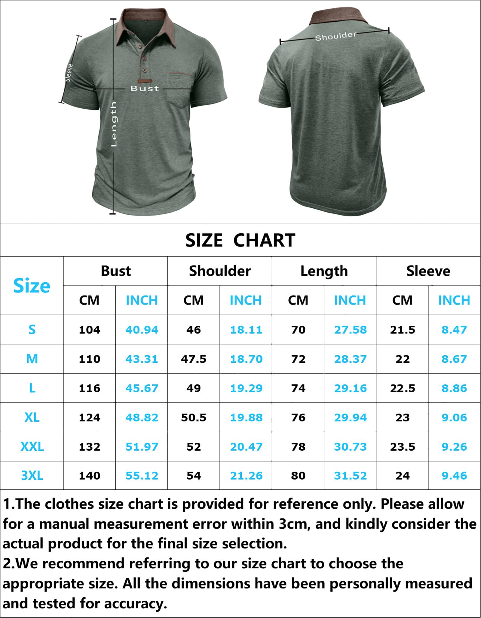 PRIVIMIX Polo Homme Manches Courtes avec Poche, Été Golf Tee Shirt pour Travail et Sport, M-3XL
