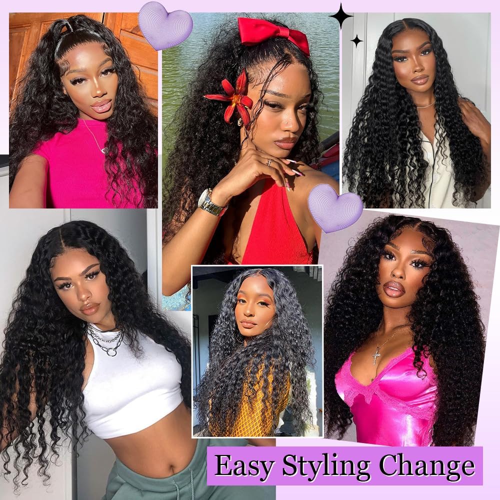 Tissage Bresilien en lot Tissage Cheveux Humain Vierge Hair 3 Bundles Tissage Bresilien Boucle Mèches Brésilien 100% Water Wave Human Hair Naturelle Couleur (12 14 16 pouces /300g)