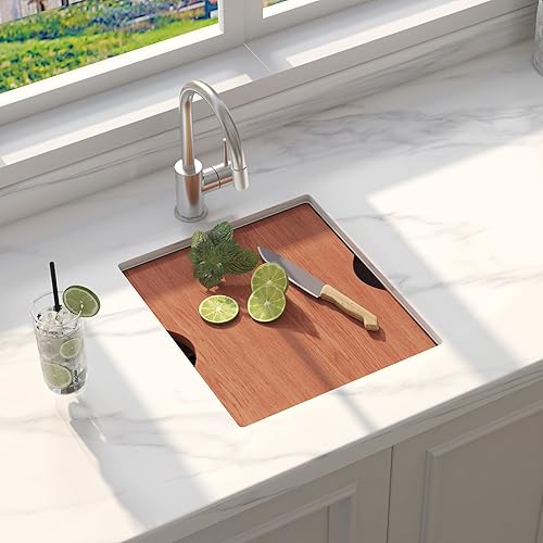 Fregadero de cocina con estación de trabajo de 32 pulgadas, fregadero de cocina empotrado de acero inoxidable, hecho a mano, moderno, de un solo