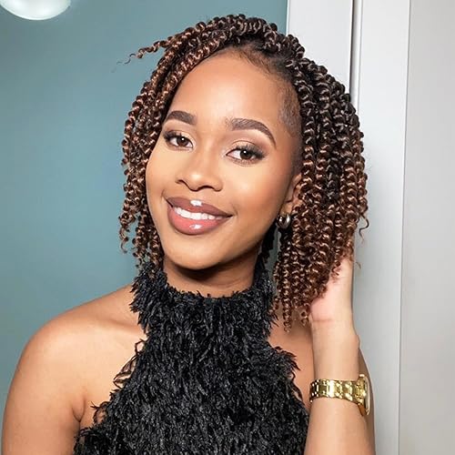 Passion Twist Hair 8 Inch 8 Packs, Pre Twisted Passion