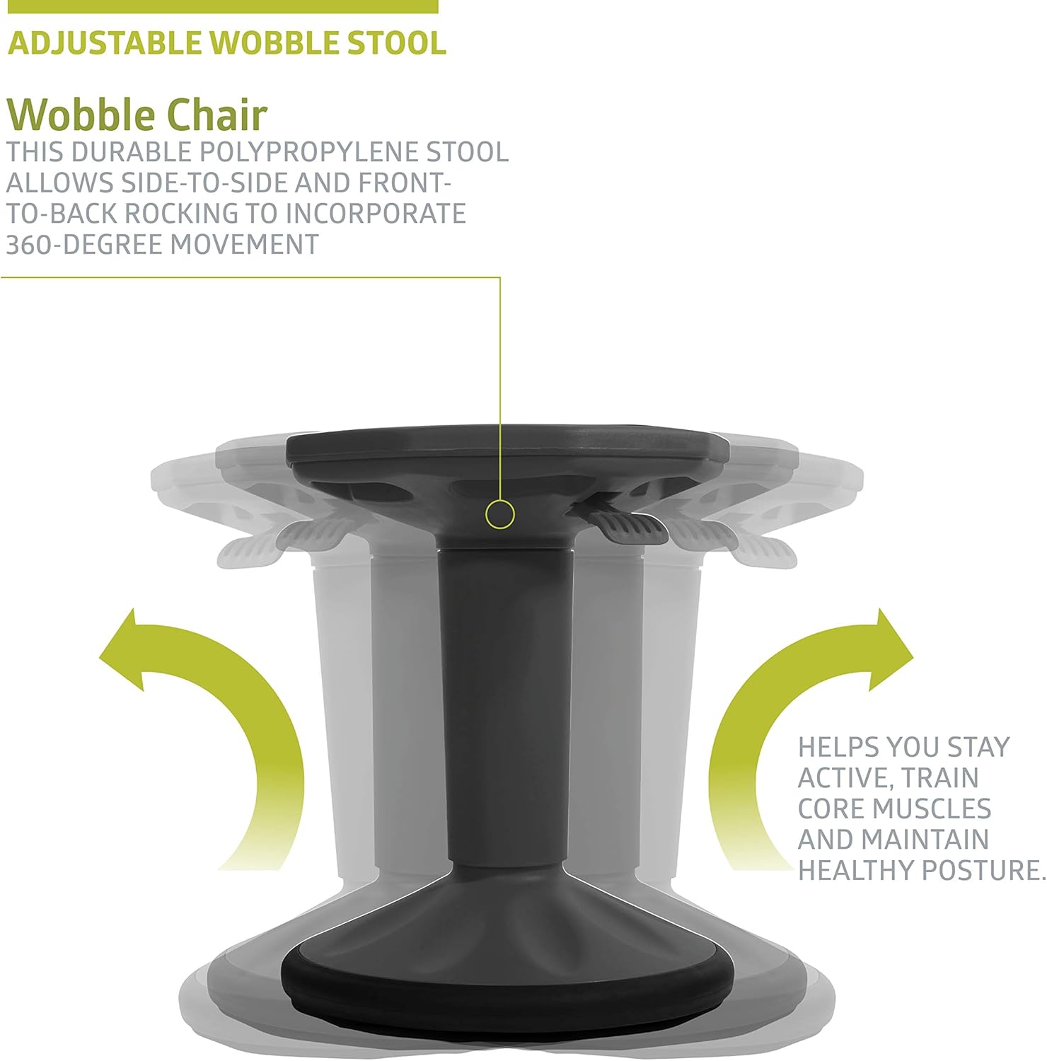 50% оƒƒ Dіѕсоunt Pearington SitFree Height Adjustable Wobble Stool, Active Flexible Seating Chair for Kids and Adults - School and Office, Black