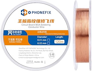 0.02mm 120M Phone Motherboard Soldering Jump Wire Pure Copper Non-Insulated Conductor Wire for Mobile Phone iPhone Logic Board Soldering Repair