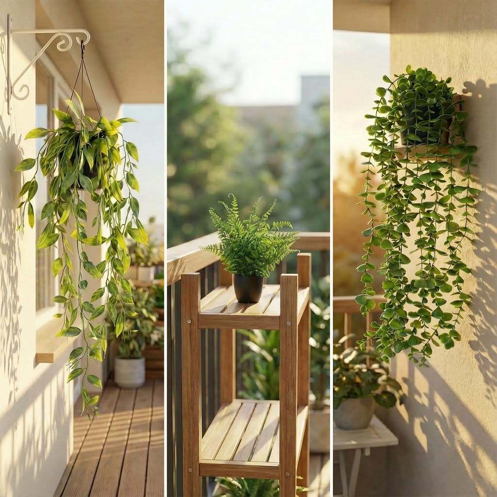 5 Pack Fake Plants for Wall Home Room Office,Artificial Hanging Plants,Small Potted Plants Decor, Artificial Plants Indoor Outdoor for Shelf Wall Decor
