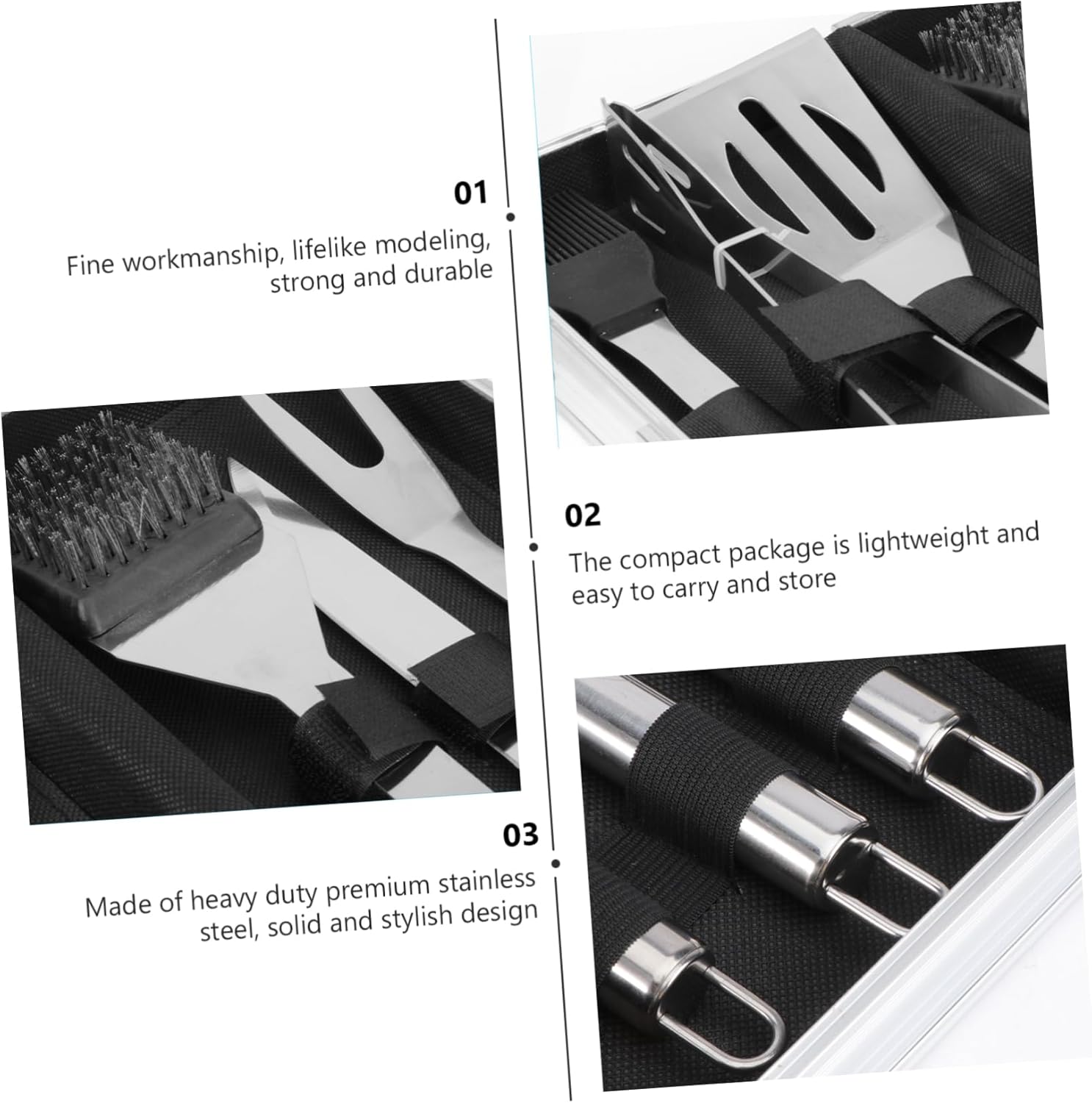 6-Piece Outdoor Barbecue Tool Set with Aluminium Case Stainless Steel Grill Utensils for Camping Tailgating and Picnics BBQ Accessories for Easy Grilling