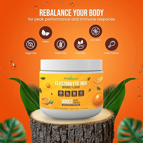 Miniatura 4 de Pride Naturals Polvo de electrolitos bebida hidratante sin azúcar para energía y apoyo inmunológico polvo de electrolitos keto sin azúcar con Sabor