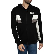 EA7 Men's Logo Jersey Zip Hoodie, Black Beauty