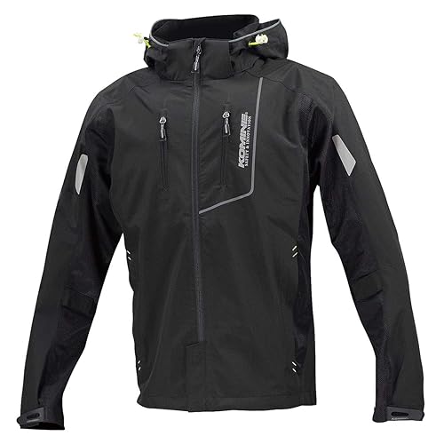 [KOMINE] バイク用 プロテクトハーフメッシュパーカ-ゲンリ ブラック WM JK-112 1094 春夏秋向け メッシュ素材 CE規格レベル2 CE規格 プロテクター 07-112 メンズ Black 5XLB