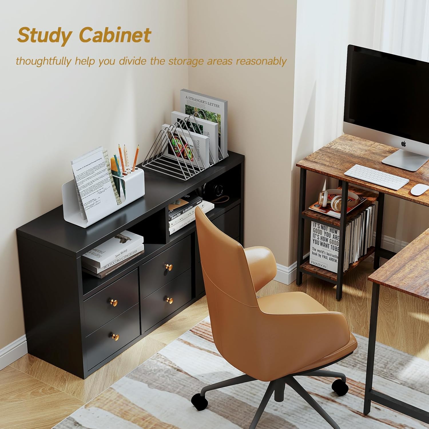 Metal 5 Cube Storage Organizer, Black Short Bookshelf with Storage, 2 Tier Cube Storage Shelf, Small TV Stand Entertainment Center, Side Table for Living Room, Office, Study, Easy Assembly