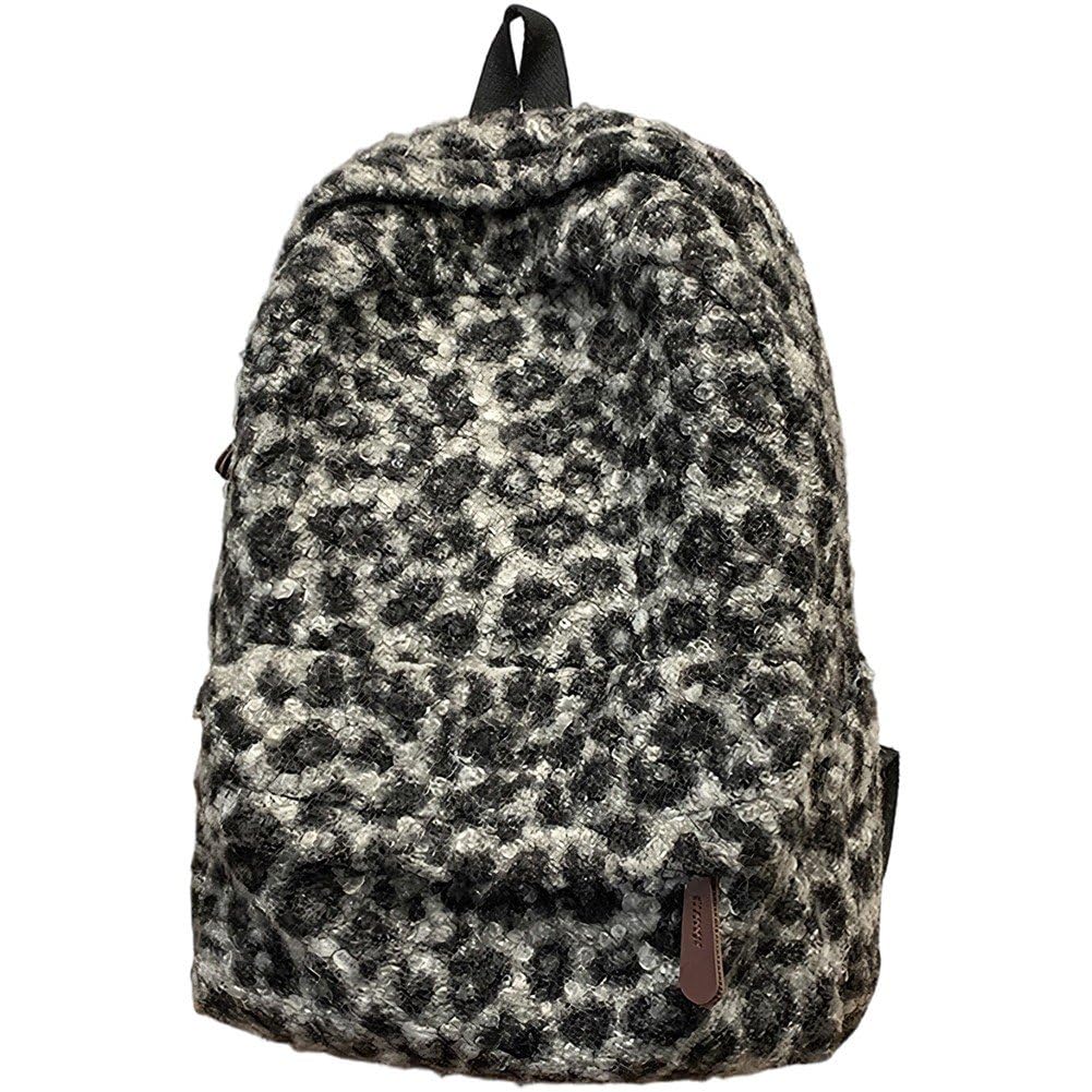 Sac à dos en peluche léopard style Y2K pour femmes sac bandoulière tendance