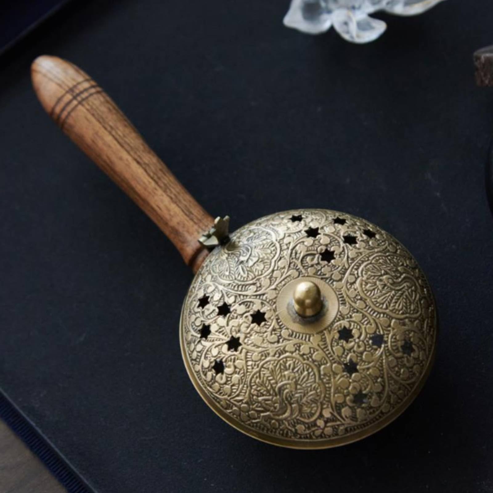 tore D'fumigazione con Manico in Legno Vintage tore di Fumigazione Artigianale Incensiere per Studio