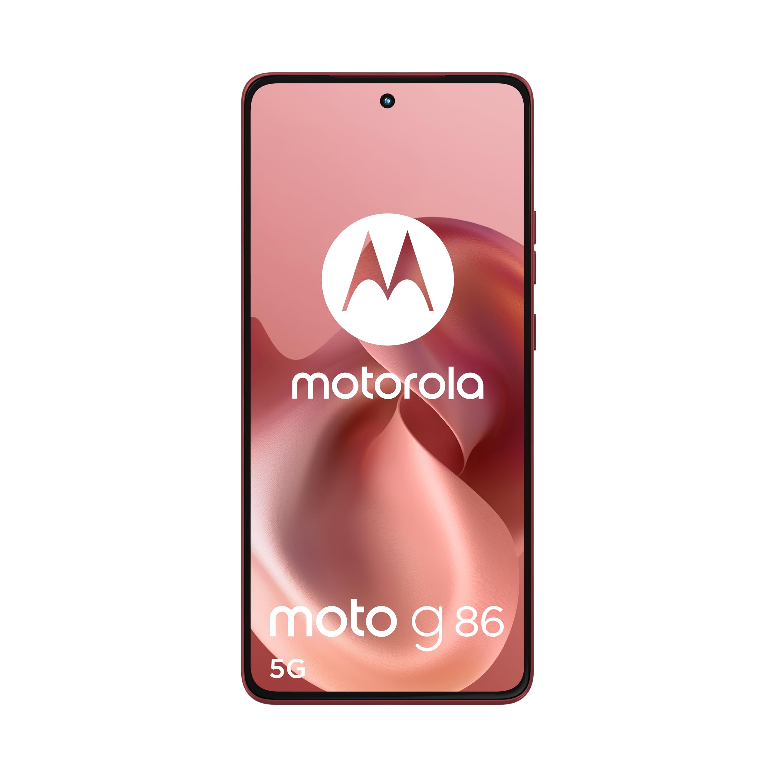 Moto g 86 8, 256 GB, odblokowany smartfon, ekran 6,67", aparat 50 MP, bateria 5200 mAh, chryzantema (czerwony), etui ochronne i kabel USB C w zestawie