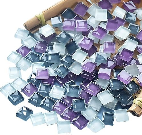 Vista 29 de Azulejos de mosaico de 225 piezas / 7.05 oz, paquete de azulejos de mosaico de cristal para decoración del hogar, manualidades, platos, marcos