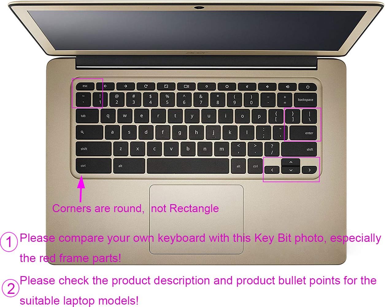 Keyboard Cover Compatible with 2017 2018 2019 Acer chromebook R11 11.6 inch CB3-131 CB3-132 CB5-132T, Acer Chromebook R 13 CB5-312T, Acer Chromebook 15 CB3-531 CB3-532 CB5-571 C910 (Mint Green) image 2 of 4 B07XNTVZR2