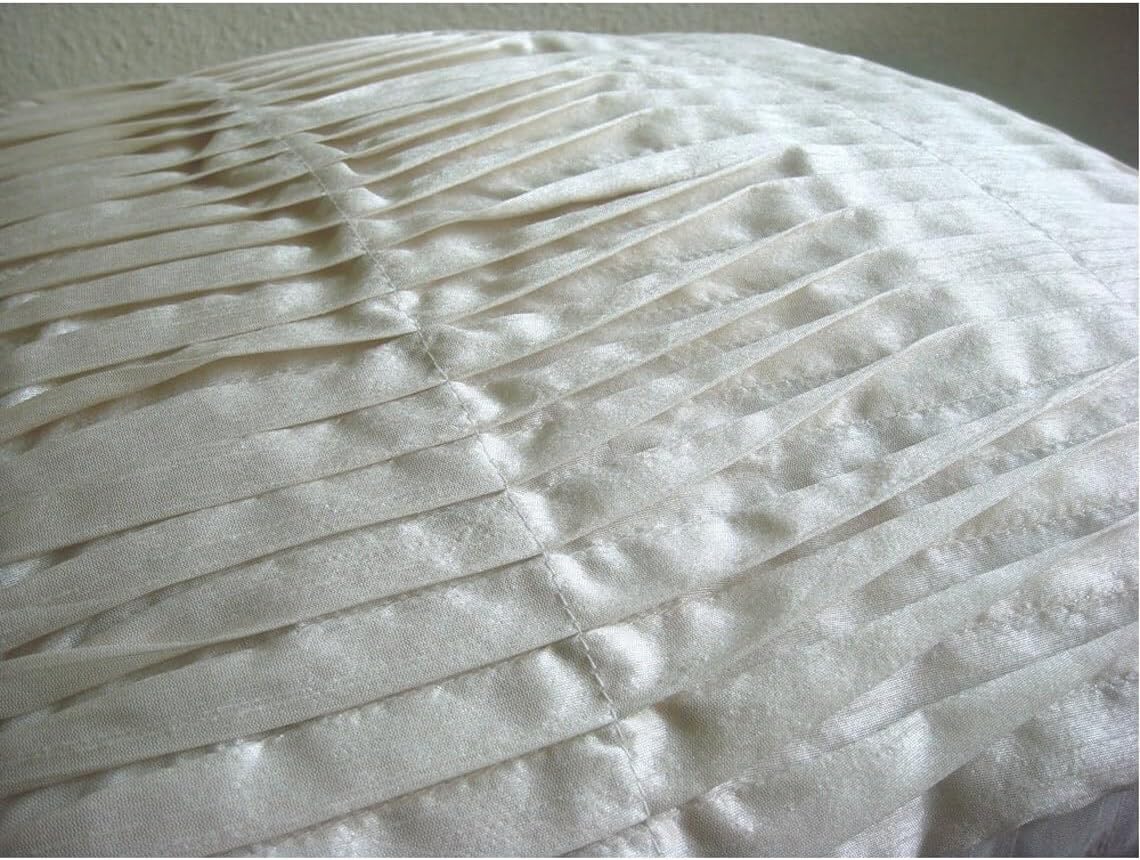The HomeCentric Euro Sham Pillow Covers, Decorative Ivory European Pillow Covers 26x26 inch (65x65 cm) Silk Euro Shams, Solid Color, Pintucks, Textured, Striped, Modern European Sham - Ivory Beauty