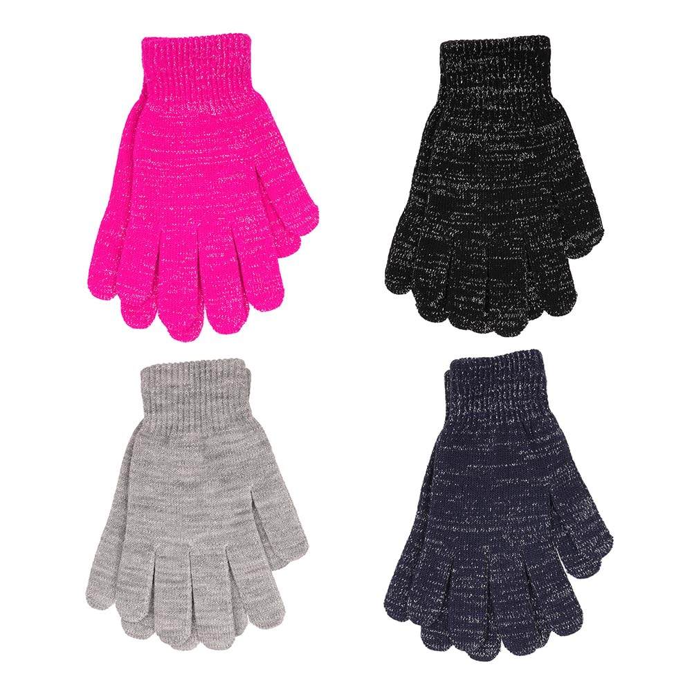 Undercover Women's Lurex Mixed Colours 3 Pairs Lurex Magic Gloves Gl1001 Assorted Colours