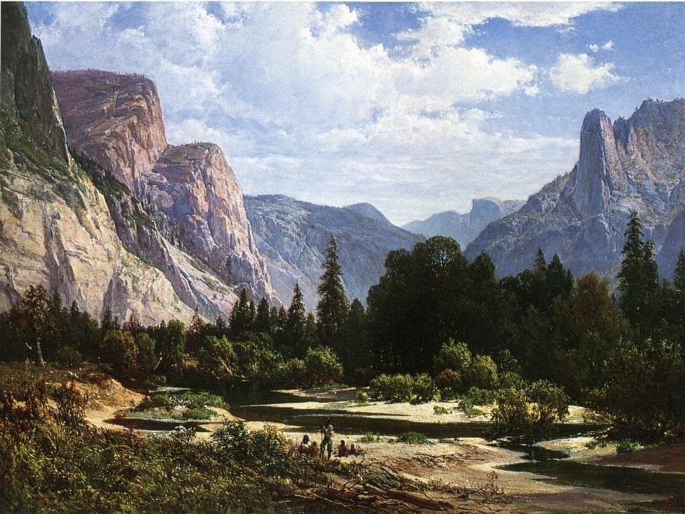 Impression d'art haut de gamme Se reposer près d'un ruisseau vintage 60x90