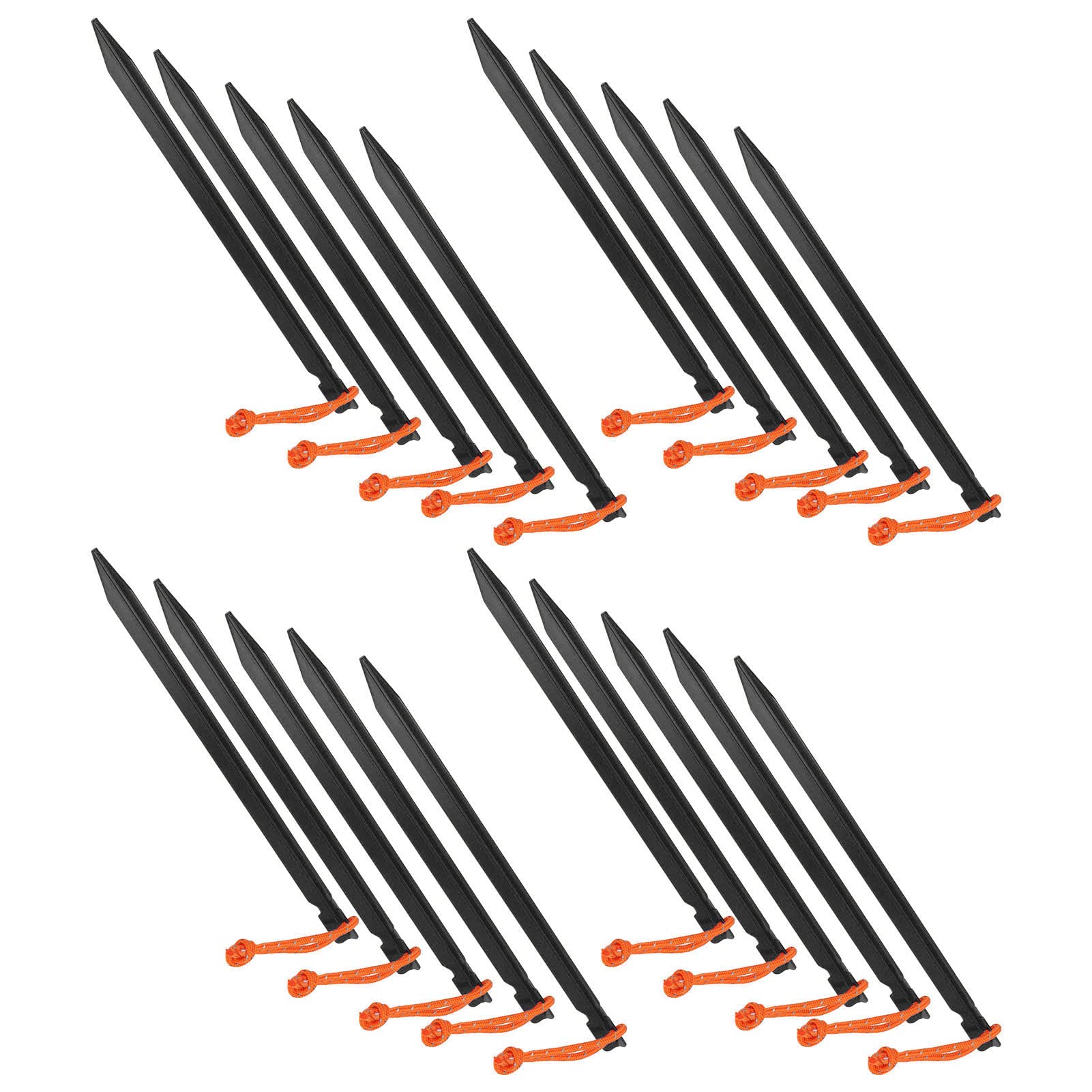 20 Pz Picchetti per Tenda a V in Lega di Alluminio, Picchetti da Campeggio Resistenti con Corde e Borsa, 23 cm per Tende, Tettoie e Giardino su Terreni Vari (Nera)