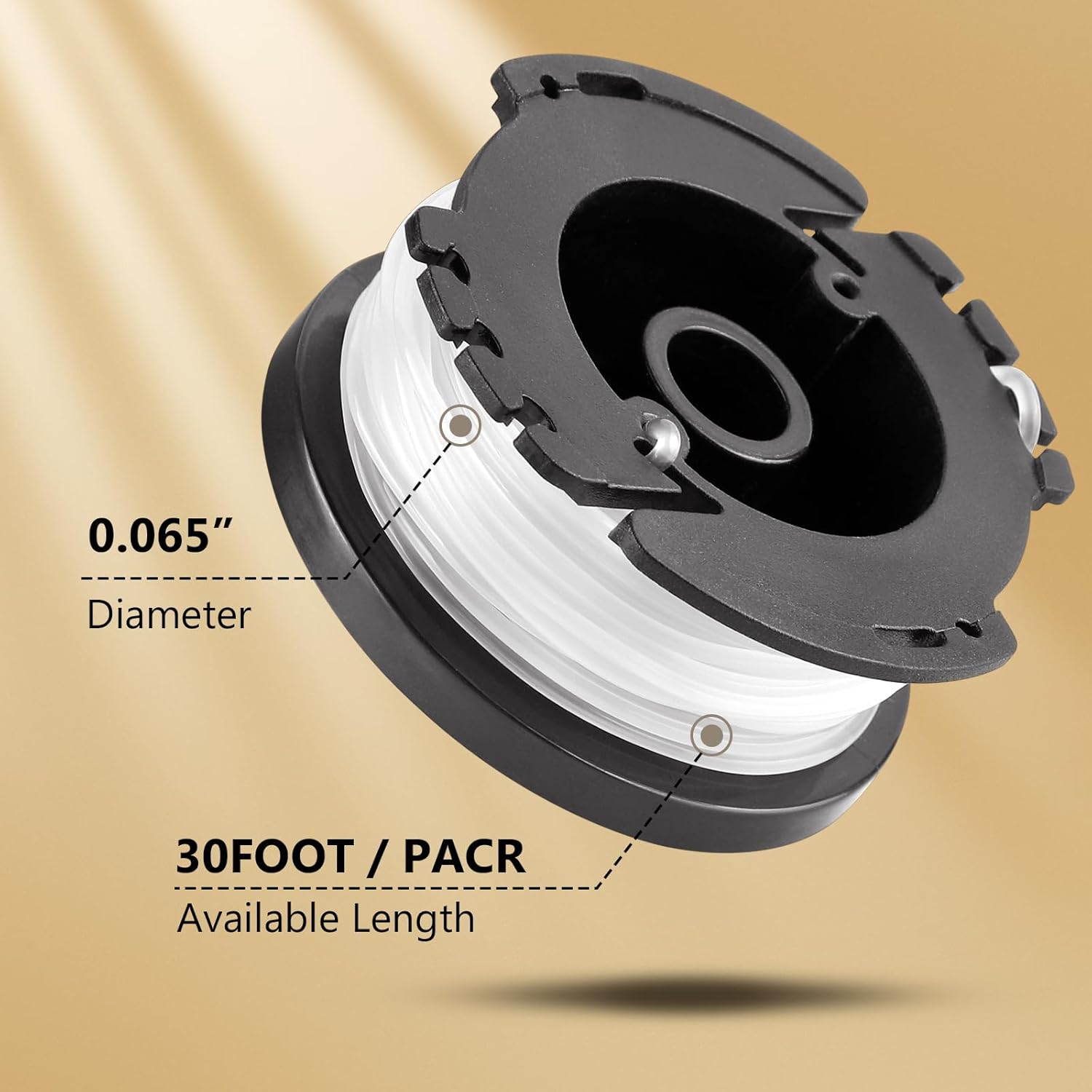 10 Pack Weed Eater String Compatible with Black+Decker, AF-100 0.065" Weed Wacker String Refill 240ft Automatic Feed String Trimmer Replacement Spool Line for Black&Decker(8 Spool+2 Cap+2 Spring)