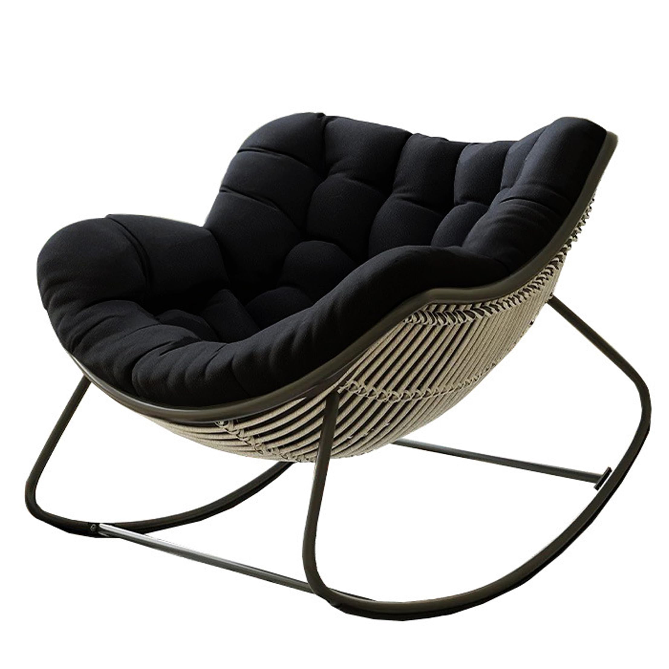 Sjfbebsy Rocking Chair Cushion, Thick Egg Chair Cushion High-Density Sponge Mat Black, Rocking