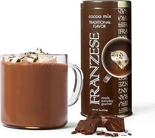 Franzese Italian Traditional Hot Cocoa Mix - Imported from Italy, 9 Oz Tin, Gluten-Free, Non-GMO, Enjoy as Gourmet Sipping Chocolate or Traditional Cocoa, Good for Baking, 1 Giftable Tin, 10 Servings