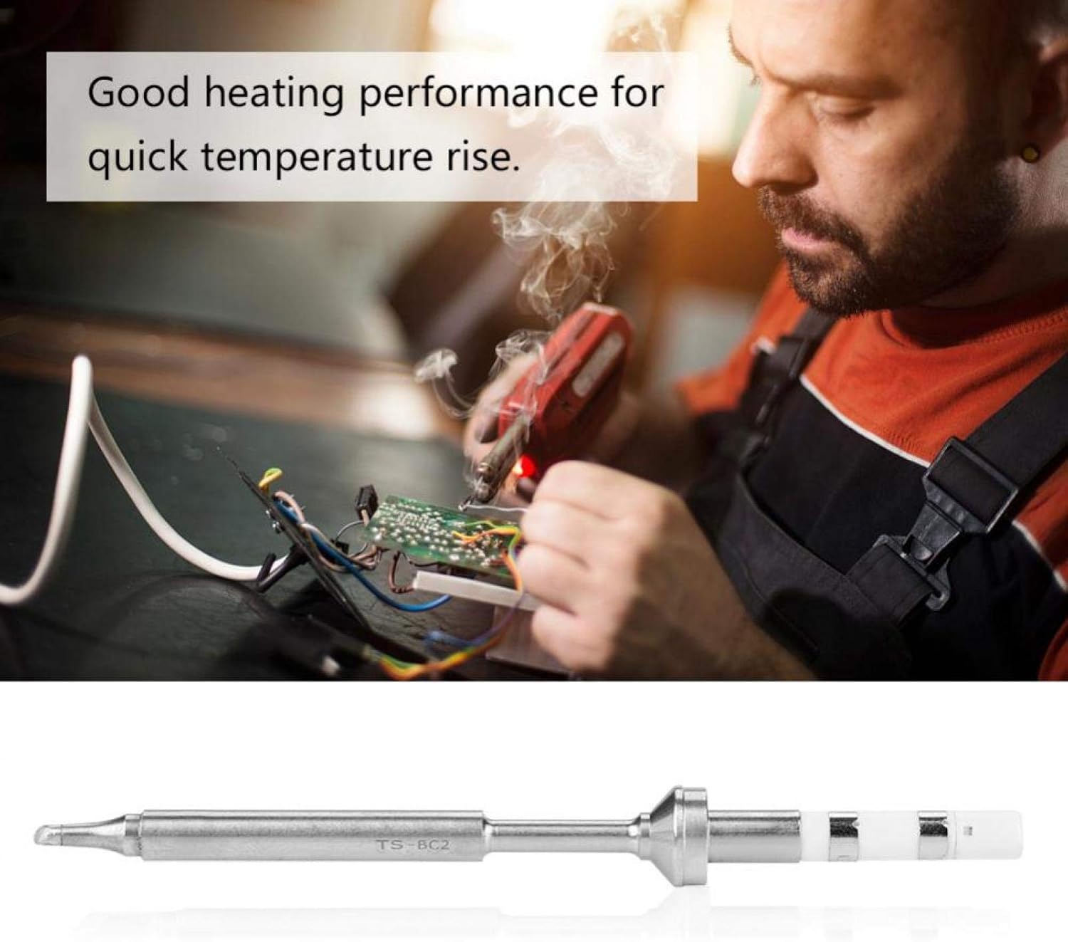 Stainless Steel Soldering Iron Tip Replacement, TS100 Soldering Iron Tip, High Temperature Electric Soldering Iron Tip Power Tool Replacement
