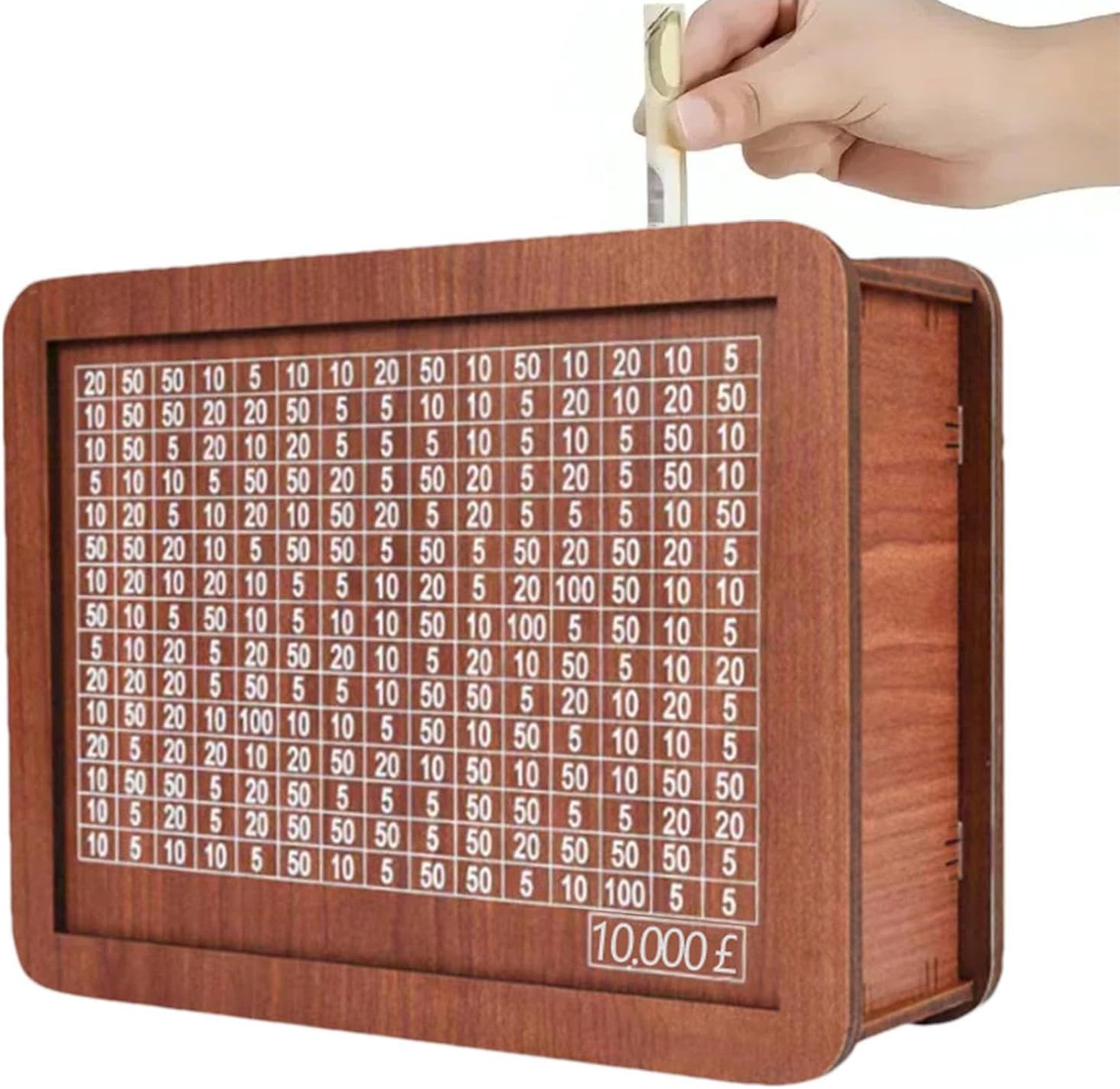 Saving Target Money Box,Money Box For Kids Adults,Cash Vault Wooden Savings Box,Wooden Money Box With Counter,Saving Challenge Cash Money Saving Box For Savings Goal With Money Target And Numbers