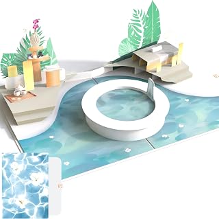 3D Pop-Up Karte Wellness & Spa – Originelle Gutscheinverpackung für Sauna, Massage & Therme – Handgefertigte Gutscheinkarte für Geburtstag, Muttertag & Jahrestag – Inkl. Umschlag