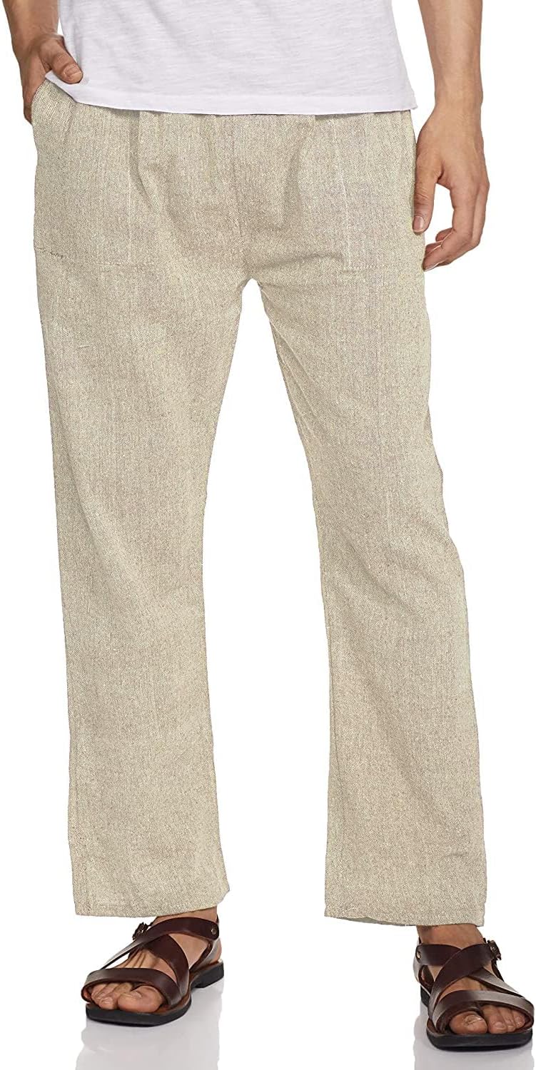 Fressia Fabrics Men's Women's Recycled Cotton Hippie Boho Eco-Friendly Yoga Baggy Maternity Harem(Free Size - 28 to 40 Inches Elastic Waist)