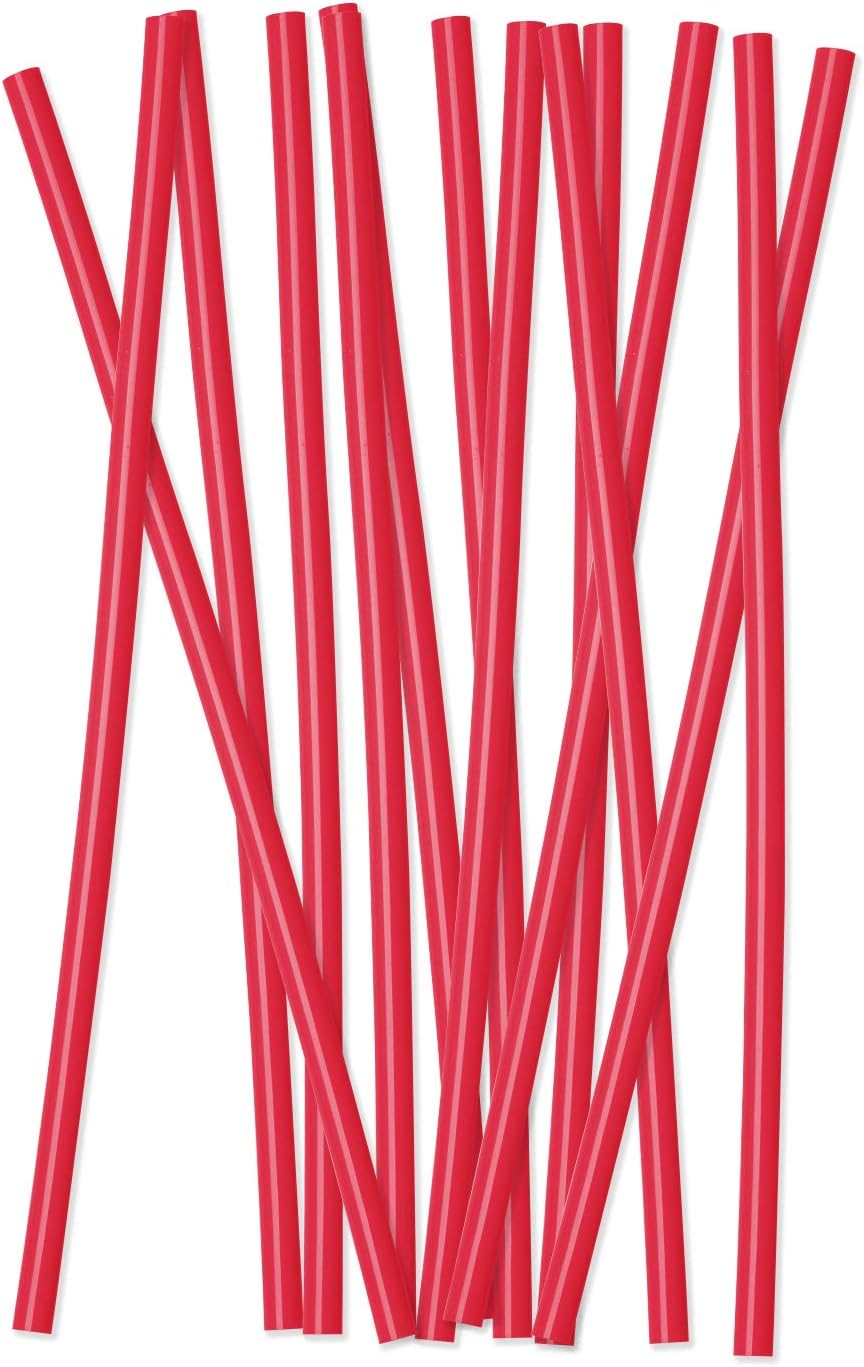 Simple ModernPlastic Reusable Straws | BPA Free and Waste Reducing Straw for Tumblers and Travel Mugs | Classic Collection | 12 Pack | Cherry