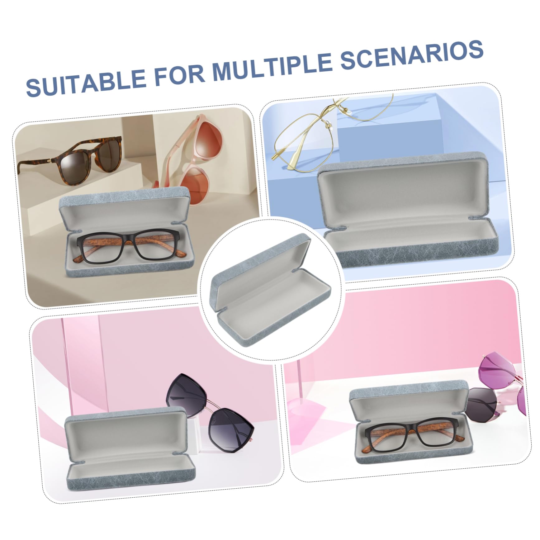 minkissy Custodia Per Gli Occhiali Portatile Viaggio Gli Uomini Viaggiano Astuccio Custodia Rigida Per Occhiali Multiplo Porta Bicchieri Grandi Bicchieri Annata Pelle