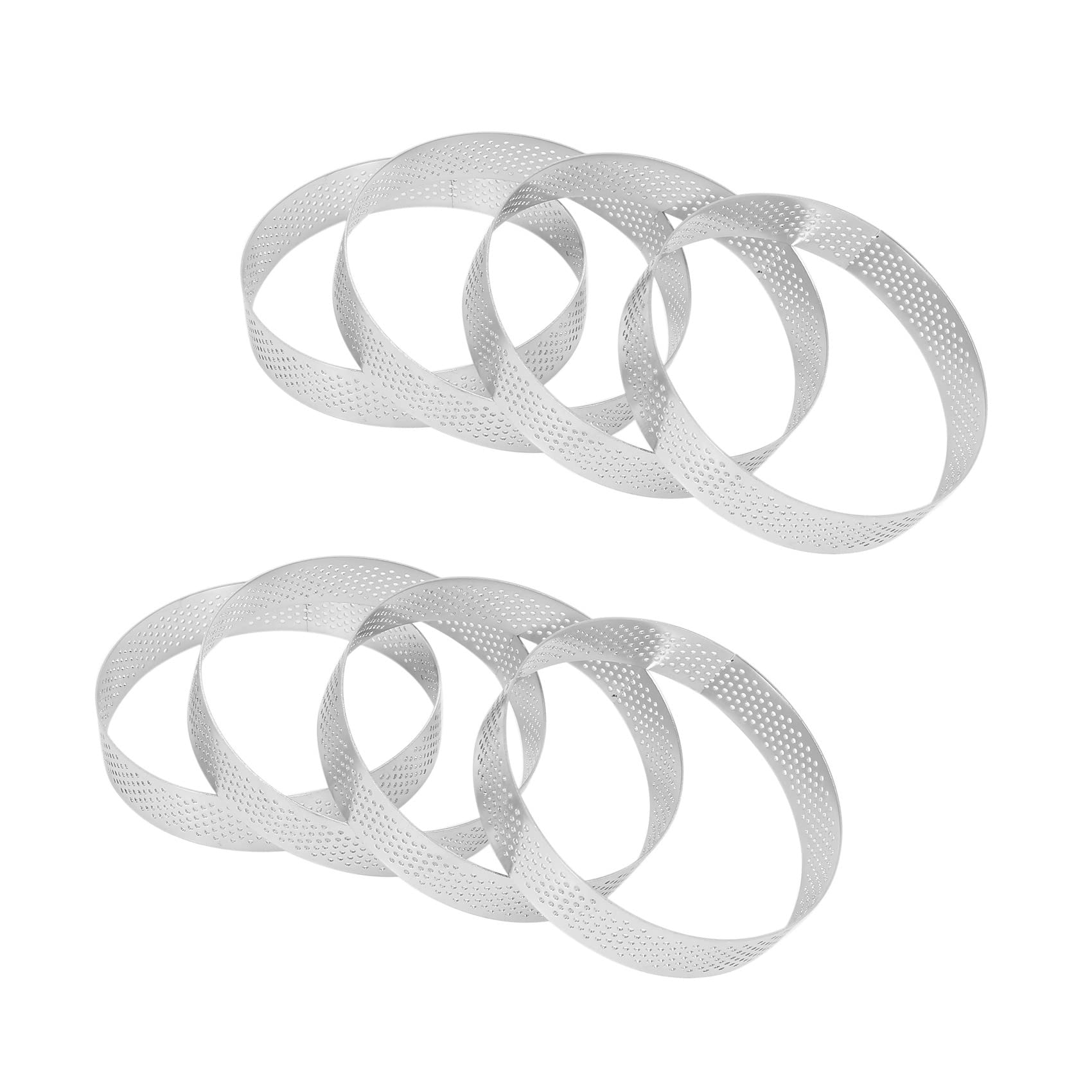 Hndhbfgrt 20Pcs Circular Porous Tart Ring Bottom Tower Pie Cake Mould Heat- Perforated Cake Mousse Ring,10cm